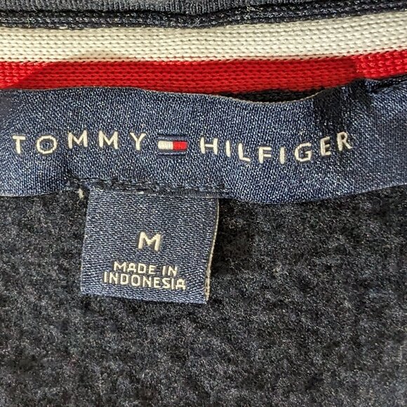 Tommy Hilfiger Navy Zip Up Women's Sweatshirts Hoodie Polka Dot Size Medium - Picture 8 of 9